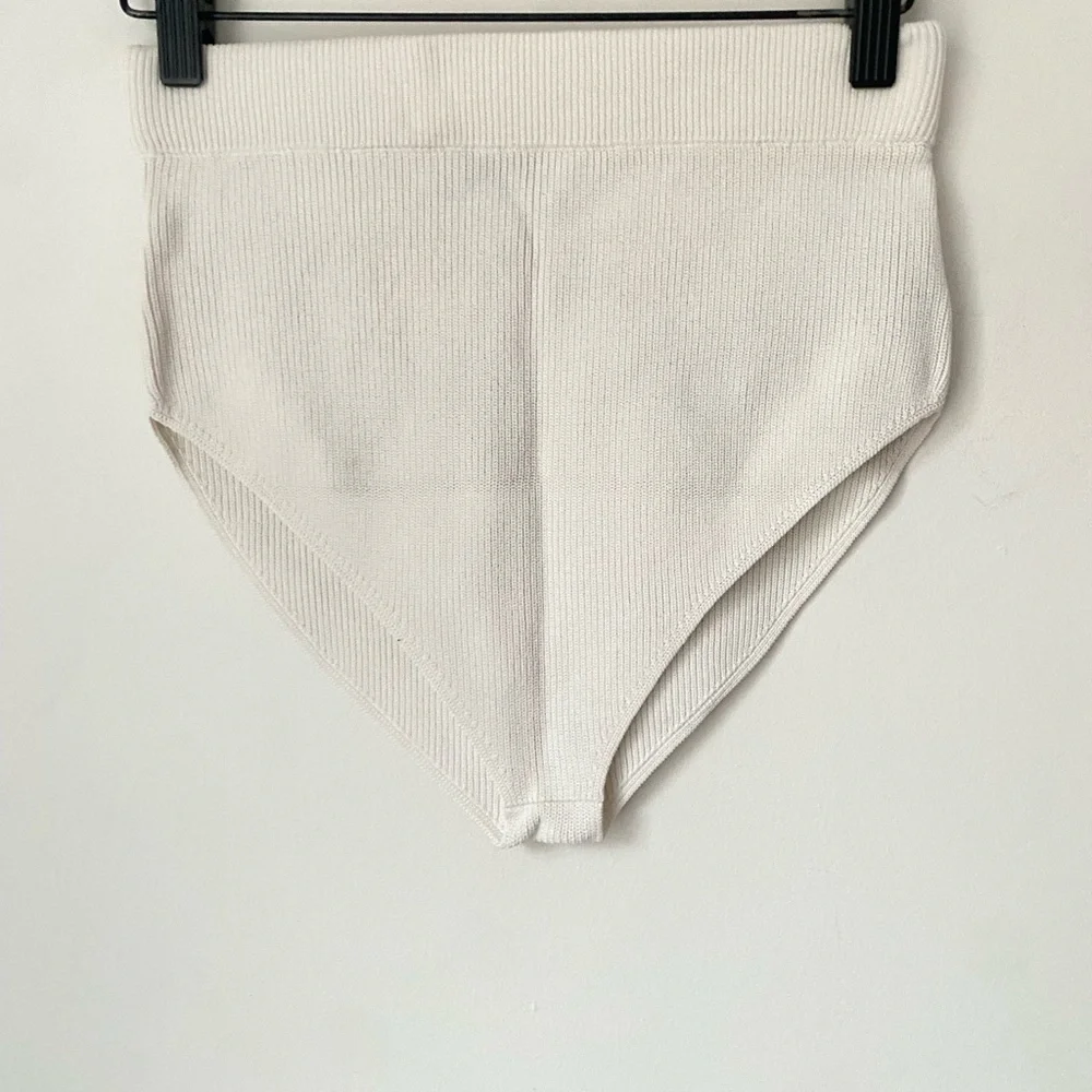 Zara Bottoms Women’s Medium Cream Ribbed Fabric High Waist